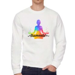 Yoga felpa senza cappuccio personalizzata uomo digitalshirt bianca