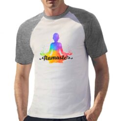 Yoga t-shirt bicolor personalizzata uomo digitalshirt grigia