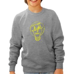 Your Light felpa senza cappuccio personalizzata bambino digitalshirt grigia