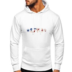 1776 Independence felpa con cappuccio personalizzata uomo digitalshirt bianca