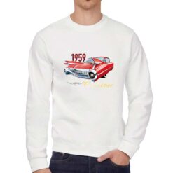 1959 Cadillac felpa senza cappuccio personalizzata uomo digitalshirt bianca