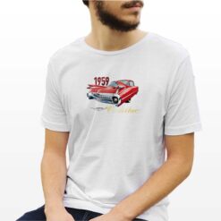 1959 Cadillac t-shirt personalizzata uomo digitalshirt bianca