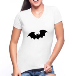 Batman Pippistrello t-shirt scollo a v personalizzata donna digitalshirt bianca