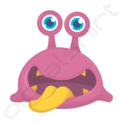 bavaglino grafica mostro fuchsia digitalshirt