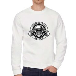 Motorcycles Ride Live felpa senza cappuccio personalizzata uomo digitalshirt bianca