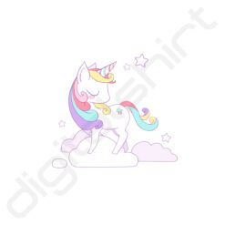 bavaglino grafica unicorno piccolo fuchsia fuchsia digitalshirt