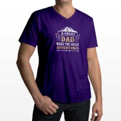 Adventures t-shirt scollo a v personalizzata uomo digitalshirt viola