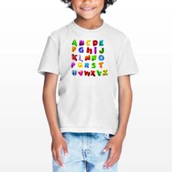 Alfabeto t-shirt personalizzata bambino digitalshirt bianca