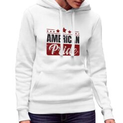 American Pride felpa con cappuccio personalizzata donna digitalshirt bianca.jpg