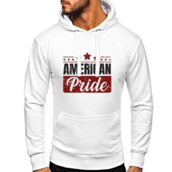 American Pride felpa con cappuccio personalizzata uomo digitalshirt bianca