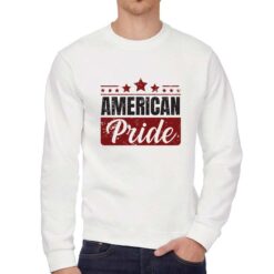 American Pride felpa senza cappuccio personalizzata uomo digitalshirt bianca