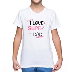 Amo il mio Super Papà t-shirt personalizzata bambino digitalshirt bianca