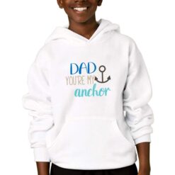 Ancora Papà felpa con cappuccio personalizzata bambino digitalshirtbianco