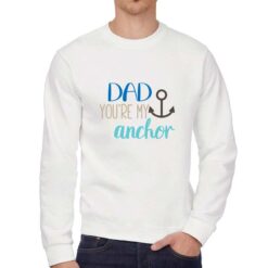 Ancora Papà felpa senza cappuccio personalizzata uomo digitalshirt bianca