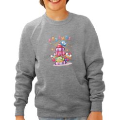 Animal Friends felpa senza cappuccio personalizzata bambino digitalshirt grigia