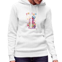 Animal Friends felpa con cappuccio personalizzata donna digitalshirt bianca.jpg