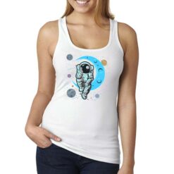 Astronauta Annoiato canottiera personalizzata donna digitalshirt bianca