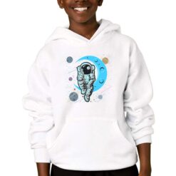 Astronauta Annoiato felpa con cappuccio personalizzata bambino digitalshirtbianco