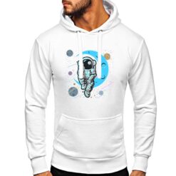Astronauta Annoiato felpa con cappuccio personalizzata uomo digitalshirt bianca