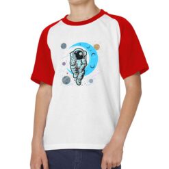 Astronauta Annoiato t-shirt bicolor personalizzata bambino digitalshirt rossa