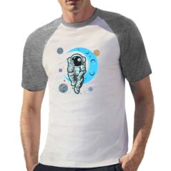 Astronauta Annoiato t-shirt bicolor personalizzata uomo digitalshirt grigia
