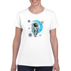 Astronauta Annoiato t-shirt personalizzata donna digitalshirt bianco