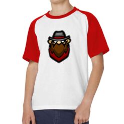Barbuto t-shirt bicolor personalizzata bambino digitalshirt rossa