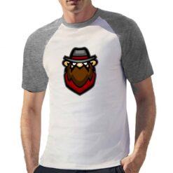 Barbuto t-shirt bicolor personalizzata uomo digitalshirt grigia