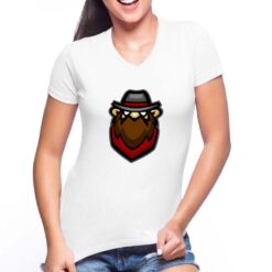 Barbuto t-shirt scollo a v personalizzata donna digitalshirt bianca