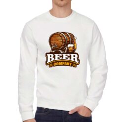 Beer Company felpa senza cappuccio personalizzata uomo digitalshirt bianca