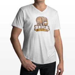 Beer Company t-shirt scollo a v personalizzata uomo digitalshirt bianca