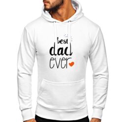 Best Dad Ever felpa con cappuccio personalizzata uomo digitalshirt bianca