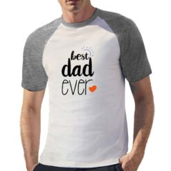 Best Dad Ever t-shirt bicolor personalizzata uomo digitalshirt grigia