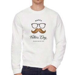 Best Dad felpa senza cappuccio personalizzata uomo digitalshirt bianca