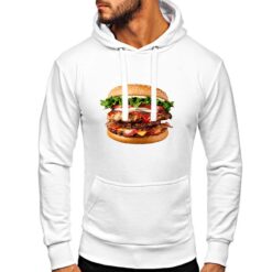 Purger Pic felpa con cappuccio personalizzata uomo digitalshirt bianca