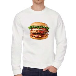 Purger Pic felpa senza cappuccio personalizzata uomo digitalshirt bianca