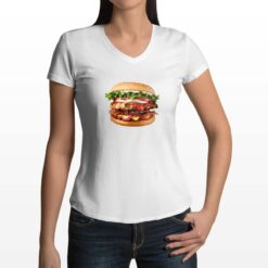 Purger Pic t-shirt scollo a v personalizzata donna digitalshirt bianca