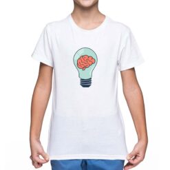 Cervello lampadina t-shirt personalizzata bambino digitalshirt bianca