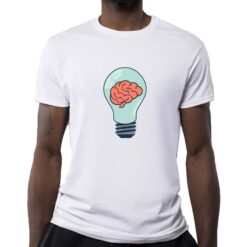 Cervello lampadina t-shirt personalizzata uomo digitalshirt bianca