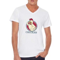 Chicken t-shirt scollo a v personalizzata uomo digitalshirt bianca