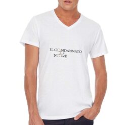 Condannato a Nozze 2 t-shirt scollo a v personalizzata uomo digitalshirt bianca