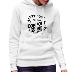 Confort Zone felpa con cappuccio personalizzata donna digitalshirt bianca.jpg