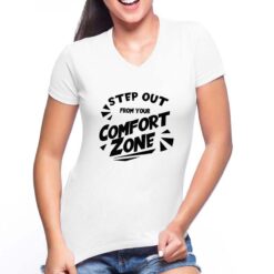Confort Zone t-shirt scollo a v personalizzata donna digitalshirt bianca