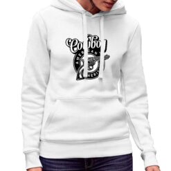 Cowboy felpa con cappuccio personalizzata donna digitalshirt bianca.jpg