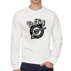 Cowboy felpa senza cappuccio personalizzata uomo digitalshirt bianca