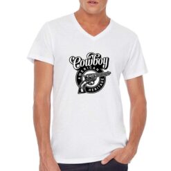 Cowboy t-shirt scollo a v personalizzata uomo digitalshirt bianca