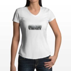 Crazy t-shirt scollo a v personalizzata donna digitalshirt bianca