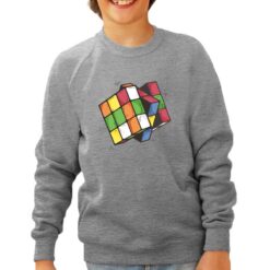 Cubo di Rubrik felpa senza cappuccio personalizzata bambino digitalshirt grigia