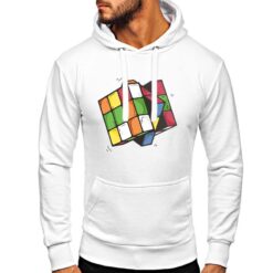 Cubo di Rubrik felpa con cappuccio personalizzata uomo digitalshirt bianca