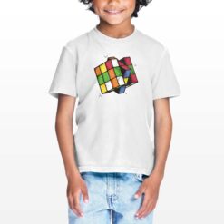 Cubo di Rubrik t-shirt personalizzata bambino digitalshirt bianca